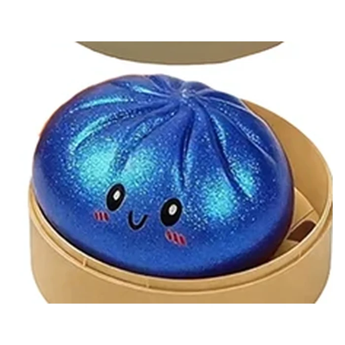Bao Nocturne : squishy bao bleu nuit constellé de paillettes claires.